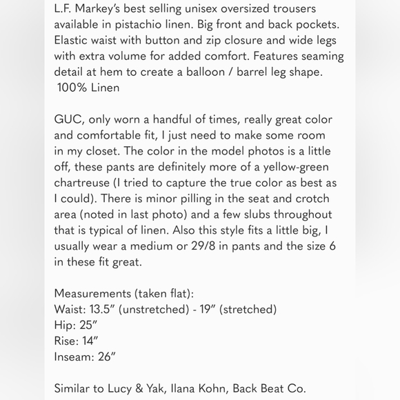 L.F. Markey Fergus Trouser // Pistachio Linen - Picture 16 of 16